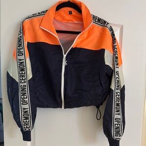 Opening Ceremony Orange and Blue Bomber Jacket Sporty Athleisure